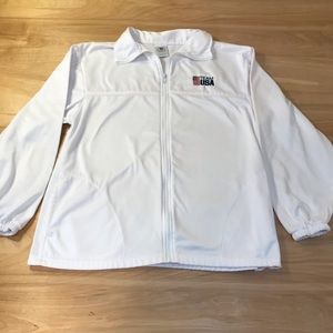 Womens Olympic Team USA White Zip Up Jacket Large
